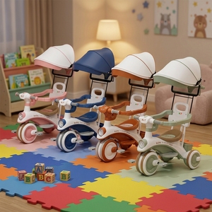 <span class=keywords><strong>Tricycle</strong></span> à pédales pour enfants, poussette bébé, trotteur garçon fille, poussette d'apprentissage anti-basculement, poussette enfant - Product Image 5