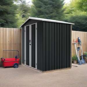 Abri de <span class=keywords><strong>jardin</strong></span> extérieur durable en métal et bois traité sous pression, résistant aux rongeurs, facile à assembler, idéal pour garage - Product Image 5