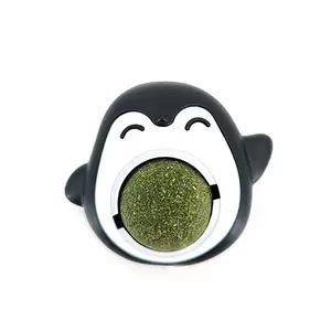 Fashion Design Lovely Penguin Design Pet toys Interactive Ball Catnip Mint Sucker Cat Toy With Catnip Mint For Cat Licking