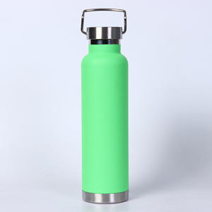 Bouteilles de cyclisme isolées personnalisées de 600ml Bouteille d'eau de camping en acier inoxydable avec poignée - Product Image 3