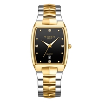 WLISTH Relogio Masculino montre hommes femmes montres carrées Top marque de luxe Quartz doré acier inoxydable montre-bracelet étanche