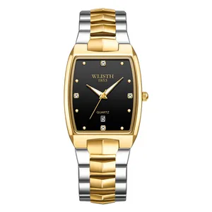 WLISTH Relogio Masculino Watch Men Women Square Watches Top Brand Luxury Golden Quartz Stainless Steel Waterproof Wrist Watch