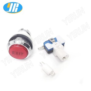 Kit de boutons poussoirs métalliques lumineux pour borne d'arcade, à latence nulle, chromés, avec inscriptions, pour manettes de jeu à monnayeur - Product Image 5
