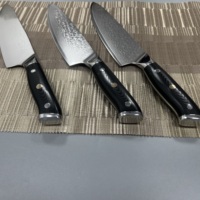 Couteau fait main en acier damas haut de gamme couteau de cuisine de chef coffret cadeau manche G10 couteau en acier VG10 présent