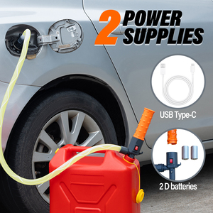 Pompe de transfert électrique en plastique pour huile et liquides, 12V DC & USB-C, débit de 2,8 GPM, puissance de 12-15W, buse automatique - Product Image 5