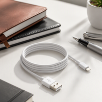 Câble de charge rapide USB-C PD 20W 3A 2m avec conducteur en cuivre pur, gaine en PVC et blindage tressé pour iPhone 15/14/13 Pro Max