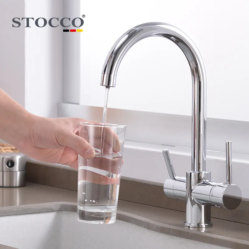 black brass Filter Kitchen Faucet Drinking Water Mixer Tap 360 Rotation Pure Water Filter 3 way Sinks Faucets