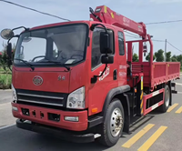 Grue montée sur camion FAW Changxing Manipulator 4*2 de 7 tonnes pour chantier de construction, hauteur de levage 13m, flèche 12.5m, Yuchai 180HP, 8 vitesses