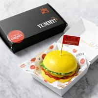 Ensemble de combinaison de boîte à hamburger pliable de qualité alimentaire imprimé personnalisé ensemble de boîte à hamburger jetable durable pour restauration rapide
