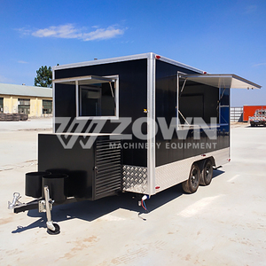Remolque de Comida Resistente con Panel Negro Liso, Múltiples Ventanas, Personalizable, Quiosco Móvil para Venta de BBQ y Snacks para Ferias - Product Image 2