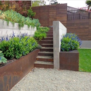 <strong>Large</strong> Rusted Corten Steel Planter Pot Square Metal Laser Cut Flower <strong>Box</strong> with Epoxy Finishing for Outdoor Garden <strong>Planting</strong> - Product Image 2