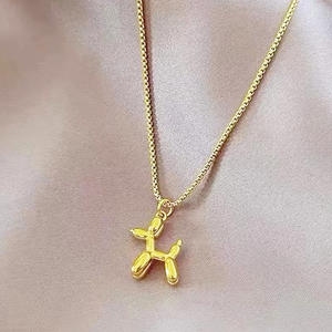 Y210 Bán Buôn Cổ Áo De Acero Không Thể Oxy Hóa Dvd 18K Mạ Vàng Động Vật Con Chó Con Dây Chuyền Mặt Dây Chuyền Bóng Con Chó Vòng Cổ Cho Phụ Nữ - Product Image 4