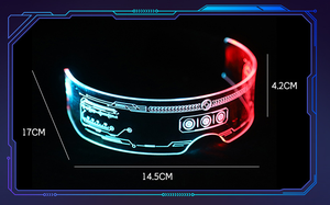 Nicro <span class=keywords><strong>Creative</strong></span> Custom Neon <span class=keywords><strong>Party</strong></span> Supplies Gafas Led El Wire Concert Festival Carnival Cheer up Prop Gafas de luz Led luminosas - Product Image 5