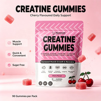 Neewwon Gummies de Créatine Monohydrate Végétaliennes Sans Sucre 5g Saveur Cerise Soutien Nutritionnel pour les Performances Sportives des Femmes
