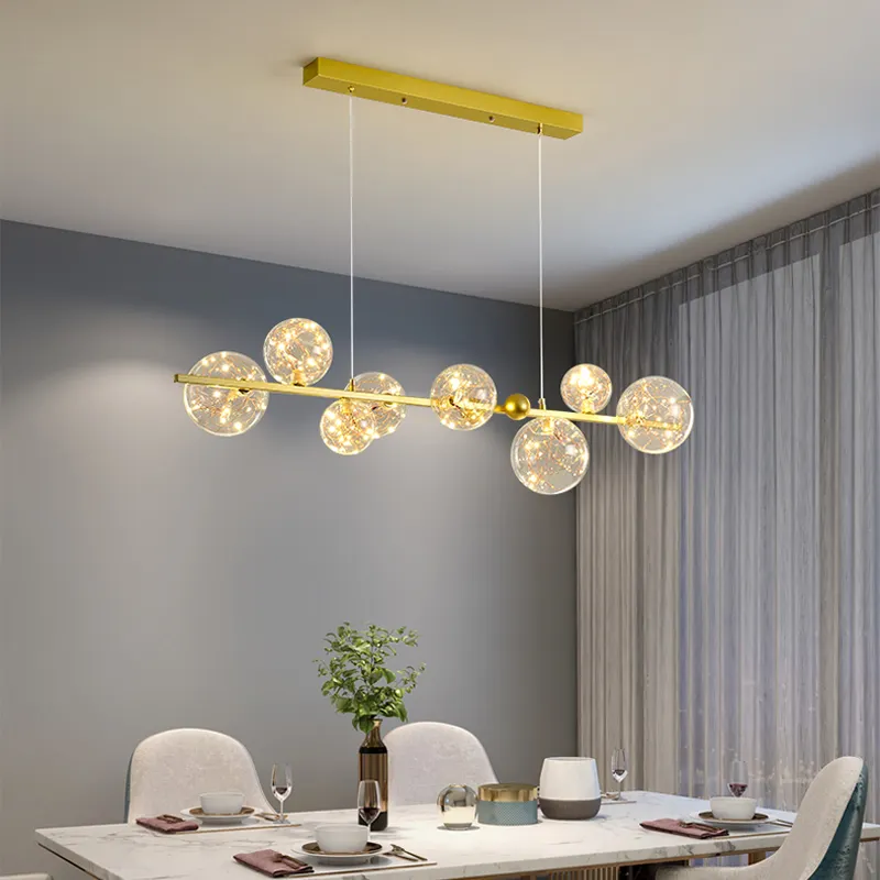 Nordic modern hotel lighting lampada a sospensione in rame in ottone lampada a sospensione a led a sfera in vetro bianco