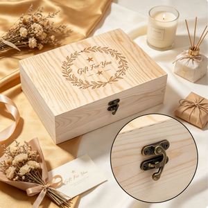 Clásico Adorno Navideño Multifuncional de Madera de Pino en Blanco para Regalos |   Caja de Regalo Personalizada con Impresión Láser, 1 Pieza, Envío Directo - Product Image 1