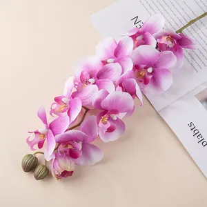 Orquídea de mariposa de plástico de un solo tallo con tacto Real, orquídea falsa Multicolor, flor Artificial para decoración de boda en casa