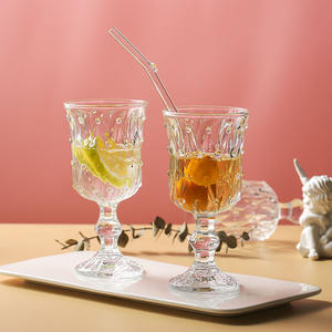 Verres à boisson haute de style français Hxglass, verres à jus en verre gaufré, verres à <span class=keywords><strong>vin</strong></span> de <span class=keywords><strong>raisin</strong></span>, verres de bar et de restaurant en forme de diamant - Product Image 3