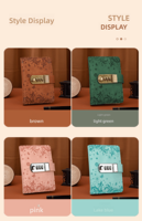 Carnet A7 personnalisé 2026 avec logo en relief, rose, bleu, marron, avec serrure à code, journal secret, agenda quotidien, journal de gratitude, en cuir PU