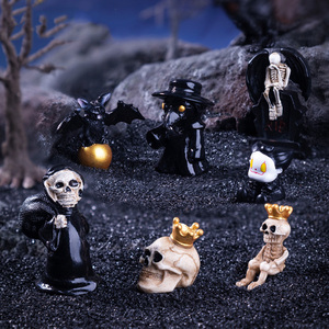 Thu Nhỏ Halloween Trang Chủ Trang Trí Thiết Lập DIY 3D Nhựa Thủ Công Chỉnh Trang Tất Cả Các Thánh 'Ngày Skeleton Bat Trang Trí Phụ Kiện - Product Image 2