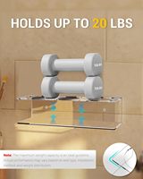 Lot de 2 supports muraux pour bouteilles d'eau et gobelets en acrylique, organisateur de tasses, étagère de rangement avec support pour bombe aérosol, installation facile.