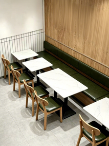 Juegos de Mesas y Sillas de Comedor Comerciales de Estilo Moderno y Minimalista con Tablero de Piedra para Restaurantes, Tiendas de Té con Leche, Hamburgueserías y Bares de Snacks - Product Image 2