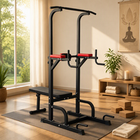 Tour de musculation réglable en acier Gymbopro avec banc, station multifonction pour tractions et dips, pour usage domestique