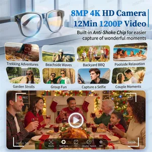 X01 New 8MP 4K HD <b>Camera</b> AI <b>Glasses</b> Men 3600mAh Power Bank 32G Memory 160+ Translation <b>Glasses</b> Waterproof Smart Sunglasses Women - Product Image 5