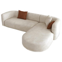 IDAO Französisches Modernes Nordisches Wabi-Sabi-Stil L-förmiges Mehrsitzer-Sofa-Set mit Holzrahmen, Beweglich für Wohnzimmer und Gewerbeflächen