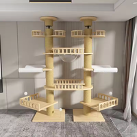 Tour d'escalade pour chat en bois massif et sisal naturel, écologique, de haute qualité, facile à installer, tendance et haut de gamme, accessoires pour animaux de compagnie