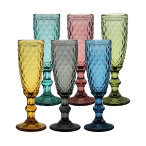 Calici da <span class=keywords><strong>Champagne</strong></span> in Vetro da 150ml con Design a Diamante Stile Americano, Vari Colori, Lavabili in Lavastoviglie, <span class=keywords><strong>per</strong></span> Matrimoni e Feste - Collezione 2026 - Product Image 1