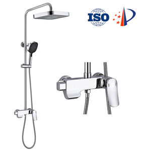 Modern Waterfall Bathroom Shower Set Chrome Black Large Top <b>Spray</b> Brass Bathroom Mixer Bathroom Faucet - Product Image 1