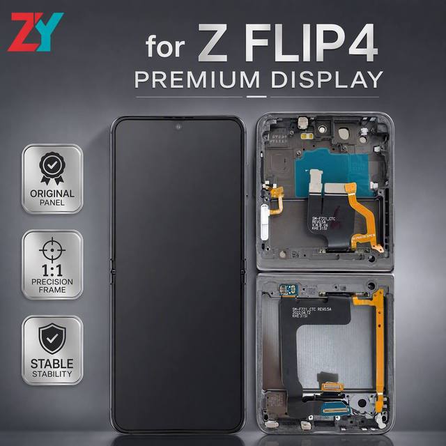 Original Inner OLED Display With Frame for Samsung Galaxy Z Flip4 SM-F7210 F721B Service Pack Assembly 1 Year Warranty