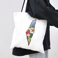 Logo personnalisé grande capacité simple impression Palestine coton toile fourre-tout sac à provisions sac à bandoulière pour femmes hommes cadeau
