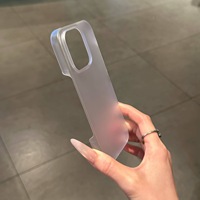 Coque semi-transparente givrée en PC rigide pour iPhone 17/18 Pro Max – Protection transparente sans cadre