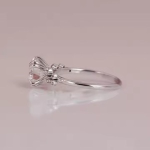 14K Solid Gold Women's Engagement <b>Ring</b> with 2.25 CT Cut Diamond Shape & 10 Stones Fine Jewelry for Promise Propose - Product Image 2