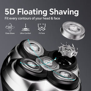 Máquina de Afeitar de Alta Potencia IPX6 para Cabeza Calva, Afeitadora de Cinco Cabezas para Interiores y Exteriores, Kit de Afeitado Portátil - Product Image 5