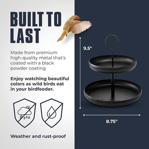 Comedero para Pájaros JH-Mech con Bandejas y Orificios de Drenaje, Desmontable, de Gran Capacidad, Doble Capa, Metálico y Colgante - Product Image 2