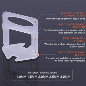 100pcs tường/sàn gạch leveler miếng đệm gạch san lấp mặt bằng hệ thống với nêm và clip gạch phụ kiện để điều chỉnh - Product Image 4