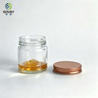 Stoples Kaca Bulat Lebar 150ml Grosir, Pot Kaca Mulut Ulir untuk Kemasan Produk Bumbu Gourmet