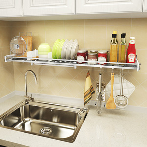 304 Stainless Steel Wall Mounted Spice Rack Single Layer <b>Kitchen</b> Utensil <b>Storage</b> Shelf - Product Image 1