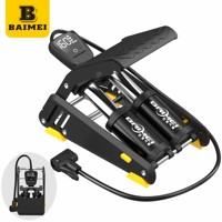 Pompe à air portable haute pression BAIMEI avec manomètre de précision, légère et durable pour valves Presta/Schrader de vélo