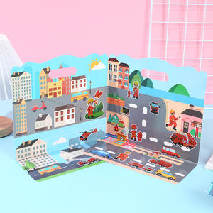 <span class=keywords><strong>Livre</strong></span> d'autocollants éducatifs écologiques pour enfants GF, <span class=keywords><strong>livre</strong></span> d'activités personnalisé avec 4 scènes, <span class=keywords><strong>livre</strong></span> d'autocollants réutilisables portables pour bébés - Product Image 3