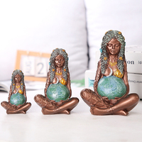 Statue en résine de Gaia, Mère Terre, nature spirituelle, artisanale, décoration sacrée pour la maison