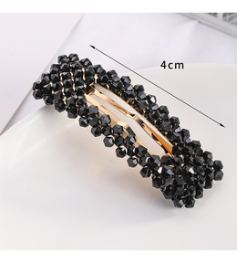 Épingle à cheveux en cristal tendance - Pince BB simple et stylée, style international - Longue pince rectangulaire en cristal pour franges - Product Image 6