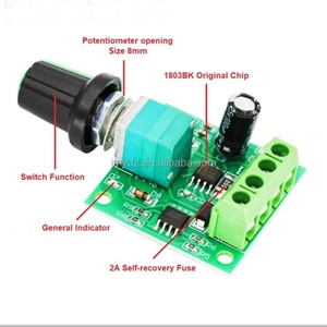 Régulateur de moteur à basse tension PWM1803BK DC 1.8V 3V 5V 6V 7.2V 12V 2A 30W avec bouton de contrôle de vitesse - Product Image 6
