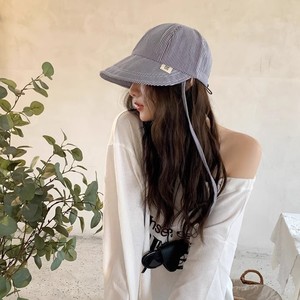 Korean Dongdaemun <b>Summer</b> Sunshade <b>Hat</b> For Women Striped Lightweight Foldable Duckbill Bucket <b>Hat</b> Rose Pink Breathable Sunscreen - Product Image 2