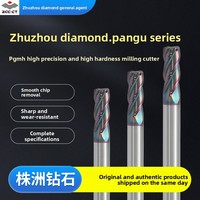 Zhuzhou berlian PGMH seri PGMH-4R dilapisi karbida 4-seruling lurus Shank Arc End Mill CNC alat penggilingan pemotong