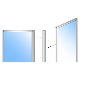Parete Divisoria Modulare Continua con Traversa Alta 1 H2550xl1000 mm in Alluminio e Perle di Vetro Satinato Colore Bianco Schermo e Separatore d'Ambiente - Product Image 1