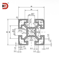 Profilé en aluminium extrudé industriel HD-OB4040Y-Y 2,0 mm, rainure 10, pour rack d'équipement, profilé en alliage d'aluminium 4040